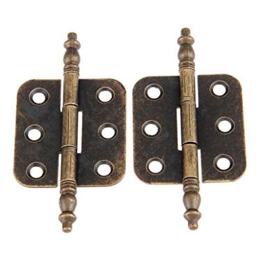 Imagem de U5GAAALPPQ9 2 peças 7035 mm antigo coroa cabeça porta armário dobradiças 6 furos caixa de joias gaveta armário dobradiça decorativa