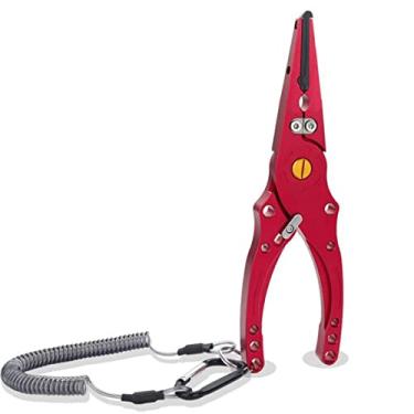 Imagem de LUYILA Alicate de pesca, ferramentas de pesca resistentes à água salgada, alicate de pesca, removedor de anzol, anel dividido para pesca ao ar livre (cor: vermelho)