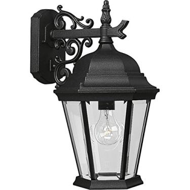 Imagem de Progress Lighting P5683-31 Lanterna de transição de um poste da coleção Westport em acessório de iluminação com acabamento preto, 22,5 cm de largura x 45,8 cm de altura