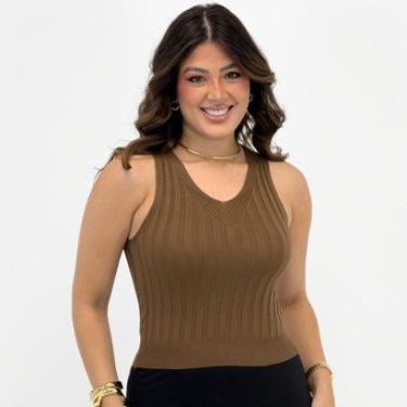 Imagem de Blusa Blue Rose Regata Gola V Tricot Feminina-Feminino