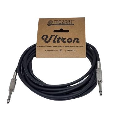 Imagem de Cabo P10 4m Ultron Mozart 1 x 30mm Preto Plug Metal Cromado