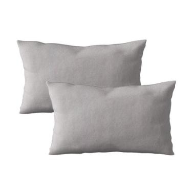 Imagem de Kit 02 Fronhas Avulsa Travesseiro King 50x90 Cm Malha Cinza Arrumadinh