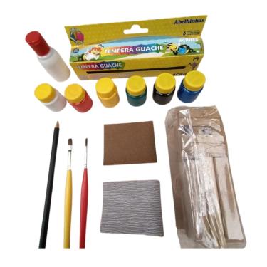 Imagem de Carrinho Madeira infantil Montar e Colorir mdf 26 peças