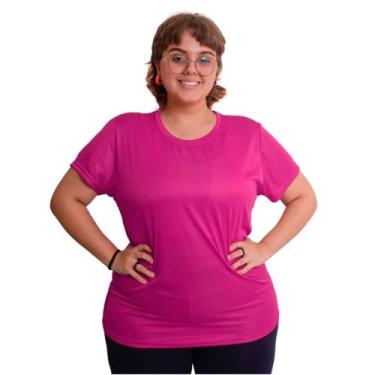 Imagem de Camiseta Feminina Dry Fit Plus Size Academia Confortável - FR Moda Fit