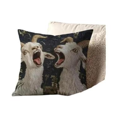 Imagem de Capa De Almofada 2D Com Estampa De Rosto De Cabra Assustador, Estilo N