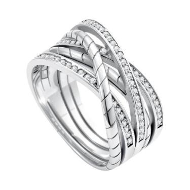 Imagem de Anel Feminino De Prata Esterlina 925 Com Mini Snoopy, Diamante Rosa De