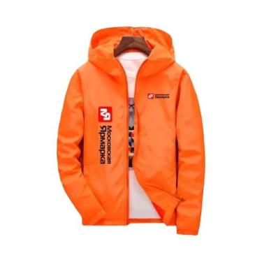 Imagem de Jaqueta Slim Com Capuz À Prova De Vento Para Homens, Casual, Com Zíper