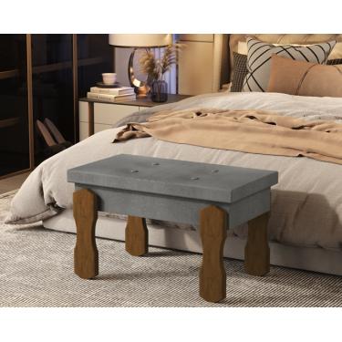 Imagem de Puff, Recamier Captone Madri Pés de Madeira 0,97 Cor Cinza - Comprar Moveis em Casa
