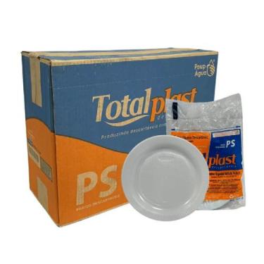 Imagem de Prato Descartável Sobremesa Raso 15Cm C/1000 Cor Branco Bolo - Totalpl