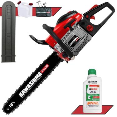 Imagem de Motosserra Kawashima Kcs500p à Gasolina 49.3cc 2t Com Sabre 18 Polegadas 6600220 + Óleo Stihl 8017