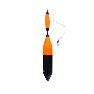 Imagem de Boia de Pesca Torpedo 45g para Pesca com Design Aerodinâmico, Maior Alcance no Arremesso e Leitura Precisa da Mordida do Peixe, Flutuador, Cores Vibrantes (Laranja)