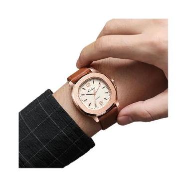 Imagem de Relógio Esportivo Masculino Casual Com Pulseira De Couro Quartz Elegan