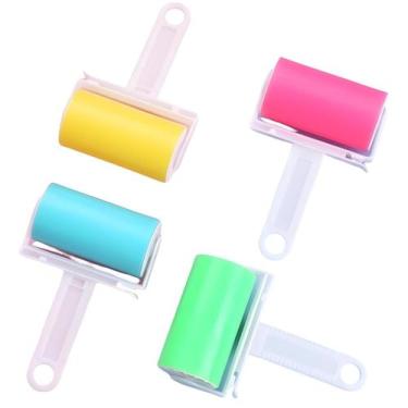 Imagem de Rolo Tira Pelo De Roupa Sofá Adesivo Lavável Durável Colorido com Capa