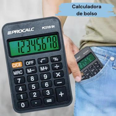 Imagem de Calculadora Pessoal Procalc 8 Dígitos PC059 Preto