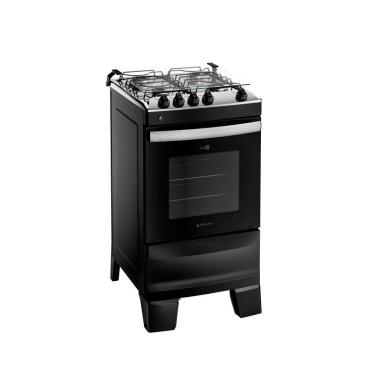 Imagem de Fogão 4 Bocas Preto Com Mesa Inox Atlas Agile Up Bivolt