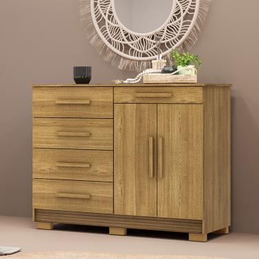 Imagem de Cômoda Quarto 122cm com 2 Portas Sapateira Vitória Nature V01 - D'Rossi