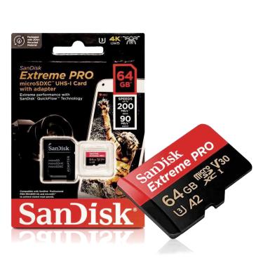 Imagem de Cartão de Memória SanDisk Extreme Pro microSDXC 64Gb 200-90MB