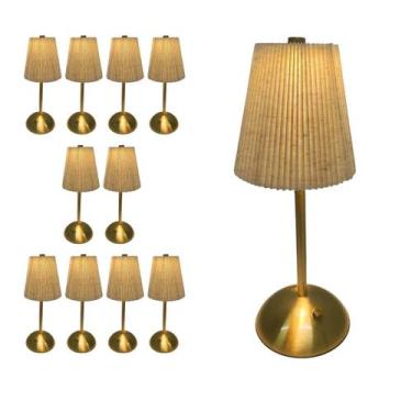 Imagem de Luminaria de Mesa LED Abajur Kit 10 Uni Bateria Recarregavel USB Contr