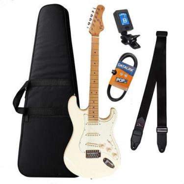 Imagem de Kit Completo Guitarra Stratocaster Tagima Tg530 Owh Olympic White Lf/a