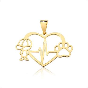 Imagem de Pingente Menino e Patinha Em Ouro 18k - Dream Factory Jóias