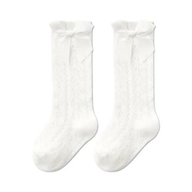 Imagem de Meias De Algodão Tricotadas Para Meninas Bebê 0-3T, Meias Longas E Mac