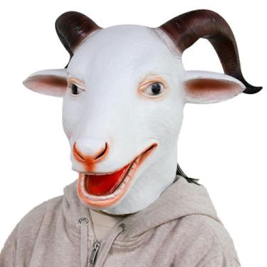 Imagem de Máscara de cosplay, capacete de látex de ovelha para festa à fantasia 
