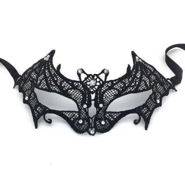 Imagem de Máscara de cosplay, festa, adereços de Halloween, renda, meio rosto - 