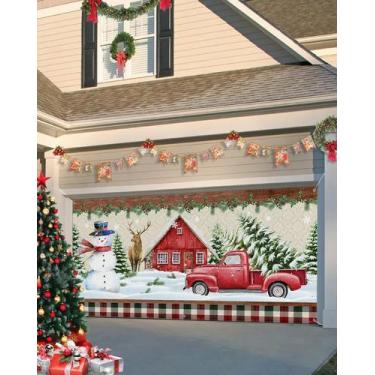 Imagem de Capa de banner de porta de garagem Cantando no Natal 183x396cm - Singi