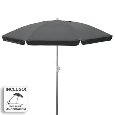 Imagem de Guarda-Sol Zaka Alumínio 2.5 metros Cinza Grande Reforçado