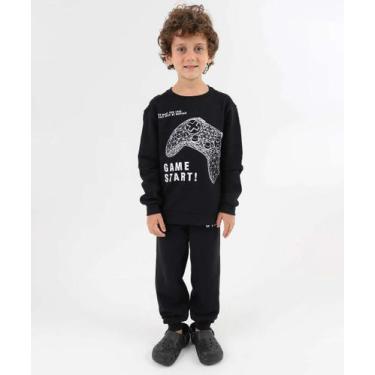 Imagem de Calça Infantil Jogger Moletom Marisa Tam 4 a 10 Preto-48167, 6, Preto