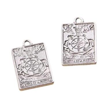 Imagem de Pingente De Tarô De Adivinhação De Bruxa Dupla Face 14x23MM, 12 Peças,