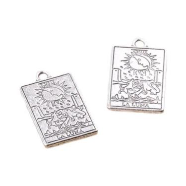 Imagem de Pingente De Tarô De Adivinhação De Bruxa Dupla Face 14x23MM, 12 Peças,