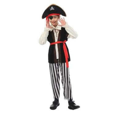 Imagem de Traje de Pirata Infantil para Meninos - Fantasia Capitão Jack Sparrow 