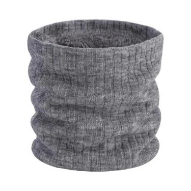 Imagem de Cachecol Térmico De Lã Grossa Forrado Com Fleece, Corta-Vento, Para In