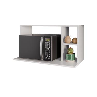 Imagem de Suporte Microondas com 2 Nichos em MDP Suspenso Zain 80cm M12 - D'Rossi