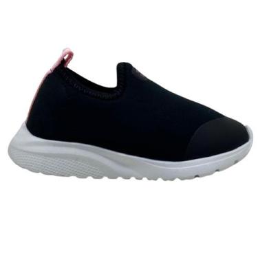 Imagem de Tenis Infantil Sua Cia Calce Facil Lycra Super Confortável, 26, Preto
