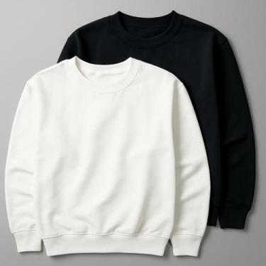 Imagem de Kit 2 Blusas de Moletom Gola Careca Unissex Premium Streetwear Inverno