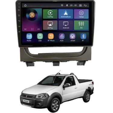 Imagem de Central Multimídia MP5 Fiat Strada 2013/2019 Tela de 9p Carplay e Android Auto Sem Fio - Roadstar RS-9200BR Pro Line