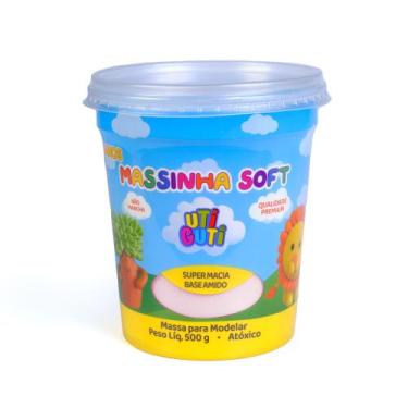 Imagem de Massinha de Modelar Soft Pote 500gr Utiguti, Rosa claro