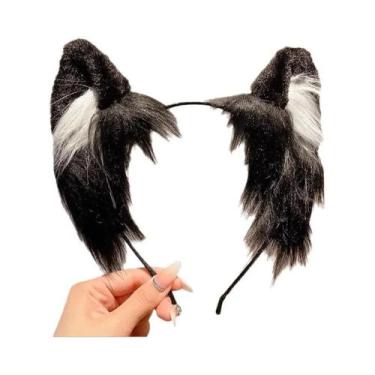 Imagem de Tiara De Pelúcia Infantil Com Orelhas De Gato Fofas, Acessório De Fant