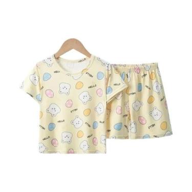 Imagem de Conjunto De Verão Infantil Blue Elephant De 2 Peças Com Camiseta De Ma