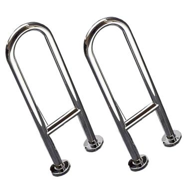 Imagem de Barra de Apoio em U 60cm Kit 2 Uni Banheiro Box Seguranca Idoso Gestante Cadeirante Casa de Repouso Hospital Lavabo