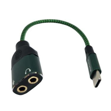 Imagem de Adaptador Cabo Tipo C  com 2x P2 3.5mm Áudio E Microfone MCB-043 - TOM