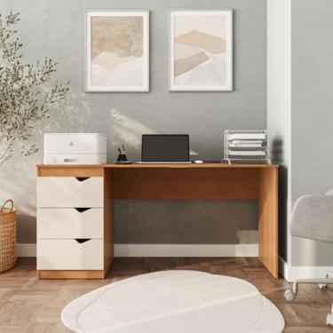 Imagem de Escrivaninha Home Office 3 Gavetas 163cm Porto Politorno Móveis, Freij