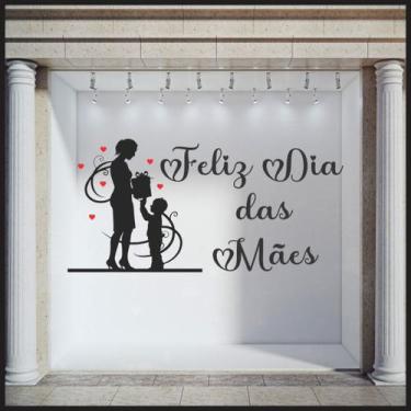 Imagem de Adesivo em recorte para vitrine dia das mães 58x120m admaes10 - Dekal 
