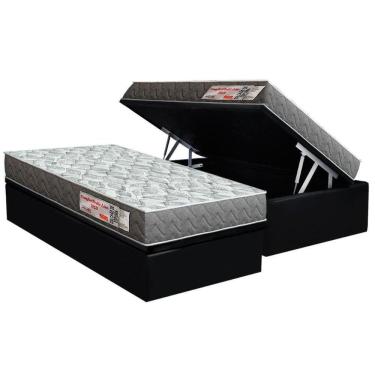 Imagem de Conjunto Box Baú Solteiro: Colchão Espuma Ortho D23 Comfortpedic + Base Crc Suede Black...