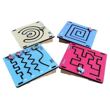 Imagem de Kit Painéis Psicomotores TimberToys Brinquedos Educativo e Sensorial