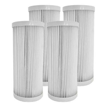 Imagem de Kit 4 Refil Filtro Água Plissado Lavável 5 25 Micra Branco - Royal B&B