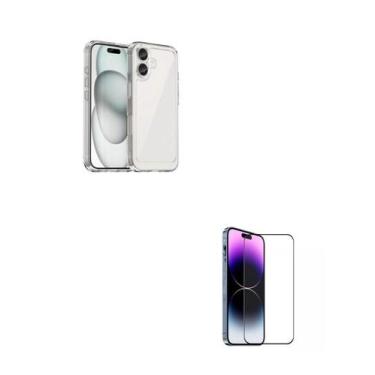 Imagem de Película 3D de Vidro Temperado + Capa Silicone TPU Para Iphone 16 Plus
