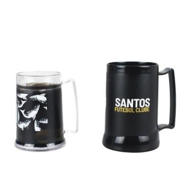 Imagem de Jogo 2 canecas gel isolante térmico 300ml 400ml - santos